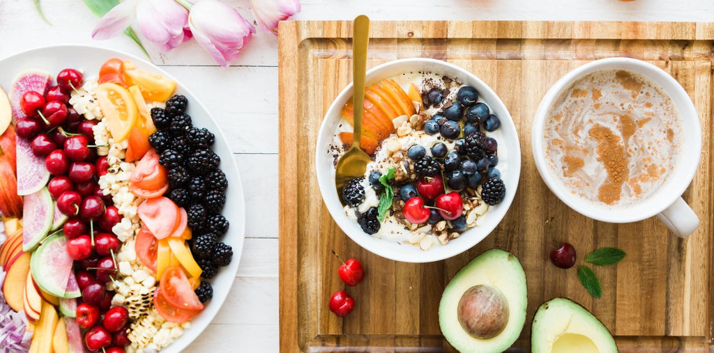 yogurt with fruits and berries for breakfast when you're busy