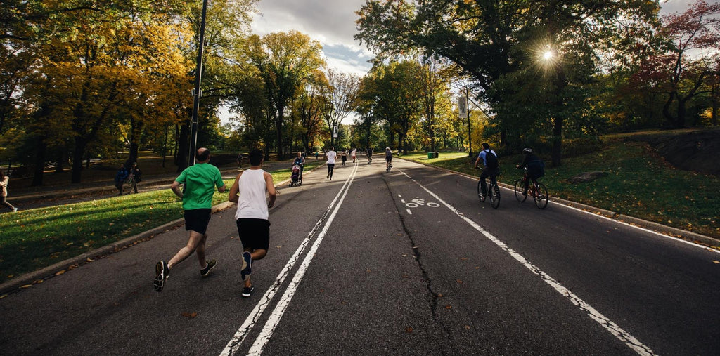People running in the park to boost their brain performance