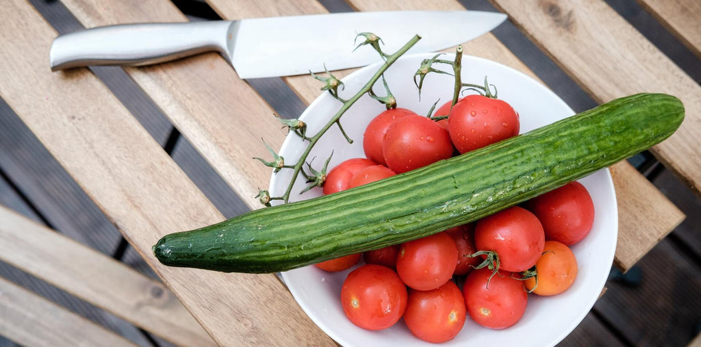 tomatoes and cucumbers