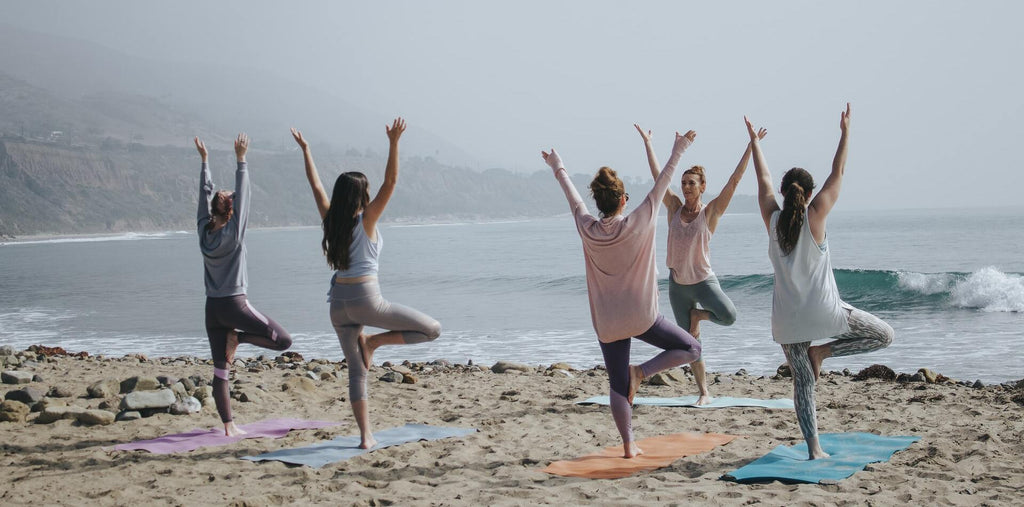 Women practicing yoga