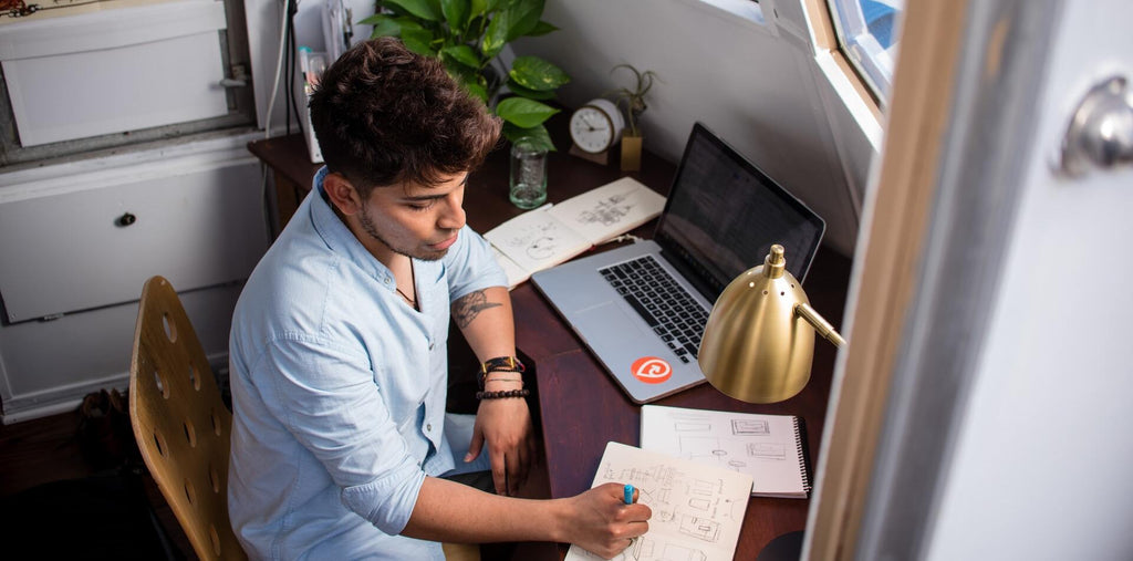 A man working from home