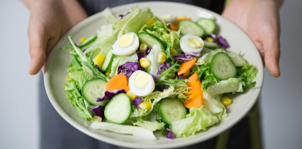 green salad on the plate