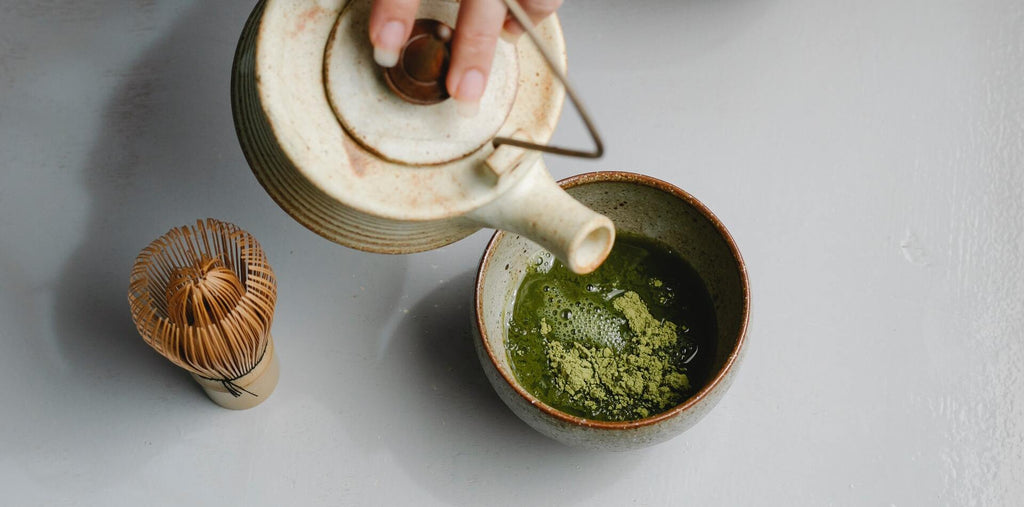 The process of preparing matcha tea