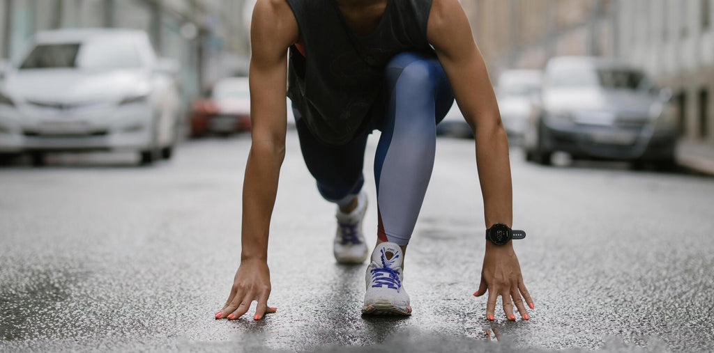 A woman making a short sprint HIIT workout