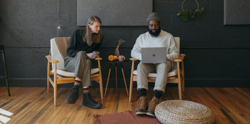 People working productively at an open-space