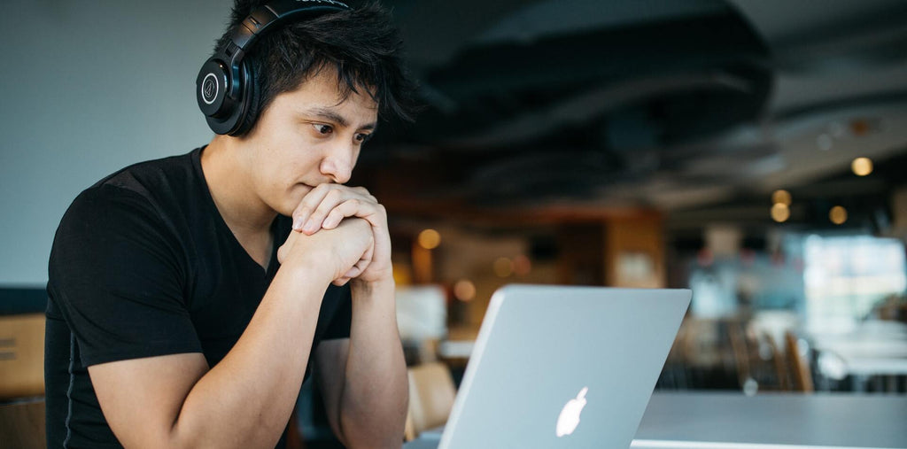 Busy man confused at work because of low immunity