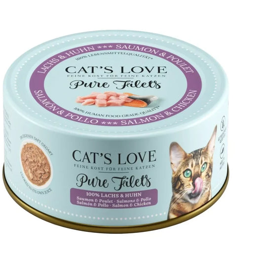 Cat´s Love Puro Filetes, Salmón y Pollo 100g