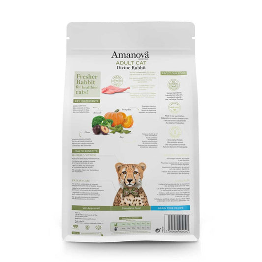 Amanova Adult Cat, Divine Rabbit, Grainfree 1,5kg - Okidogi.store