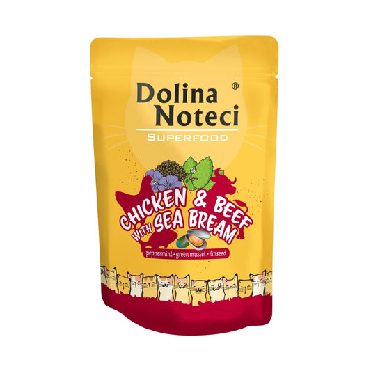 Dolina Noteci Superalimento para gatos Pollo y ternera con dorada 85g