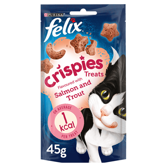 Felix Crispies Golosinas para Gatos Salmón y Trucha 45g