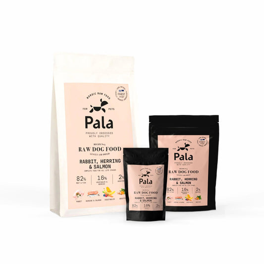 PALA RAW DOG FOOD, Rabbit, Herring & Salmon, 100% Natural Air-Dried Complete Food for Dogs - Okidogi.store