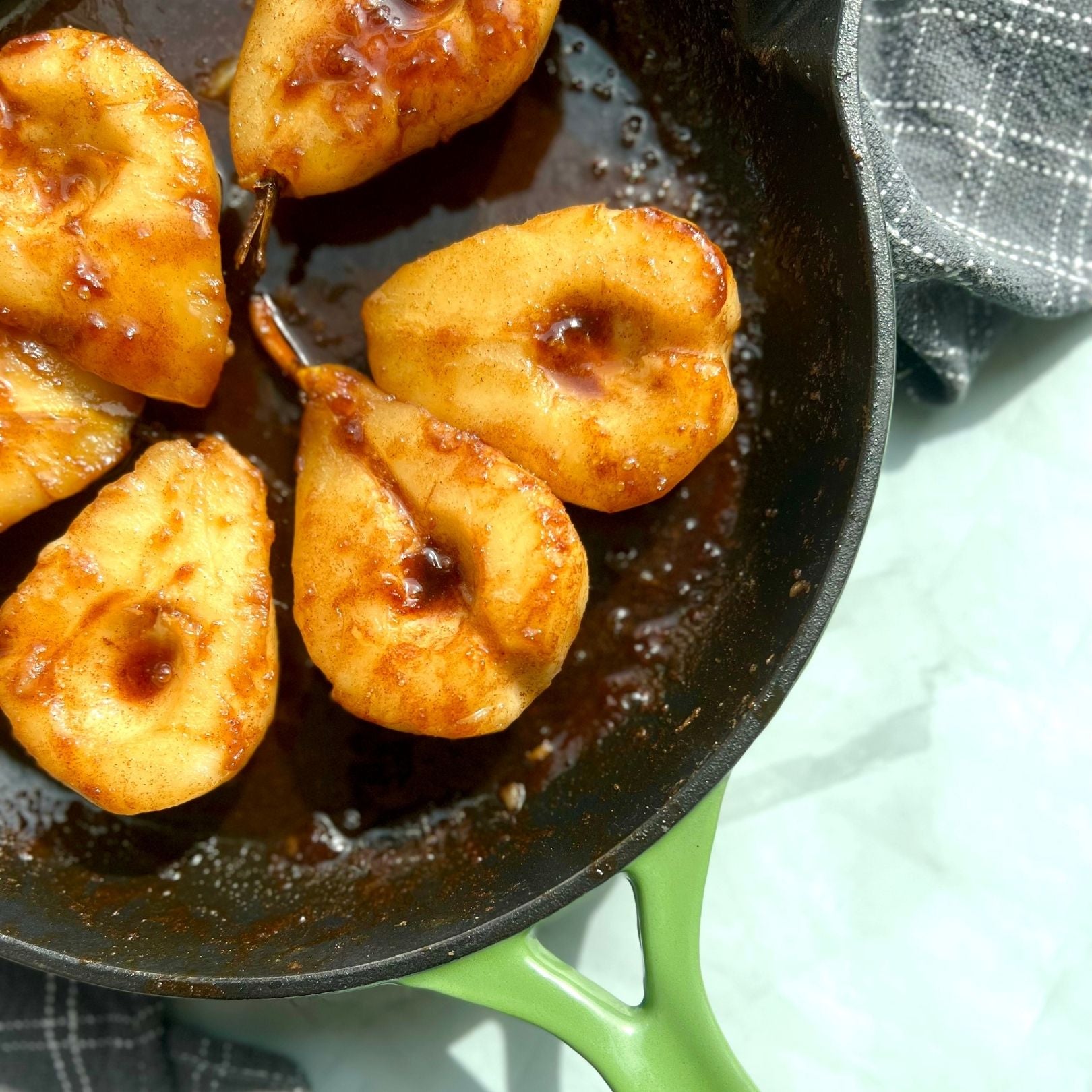 Caramelized Pears in Okra Skillet