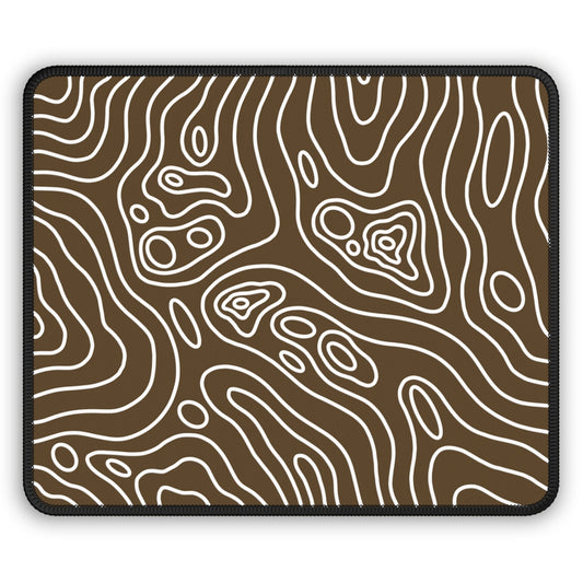 White Topographic Gaming Mouse Pad - Desk Cookies