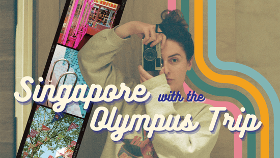 Singapur con la revisión de la cámara de película Olympus Trip de 35 mm