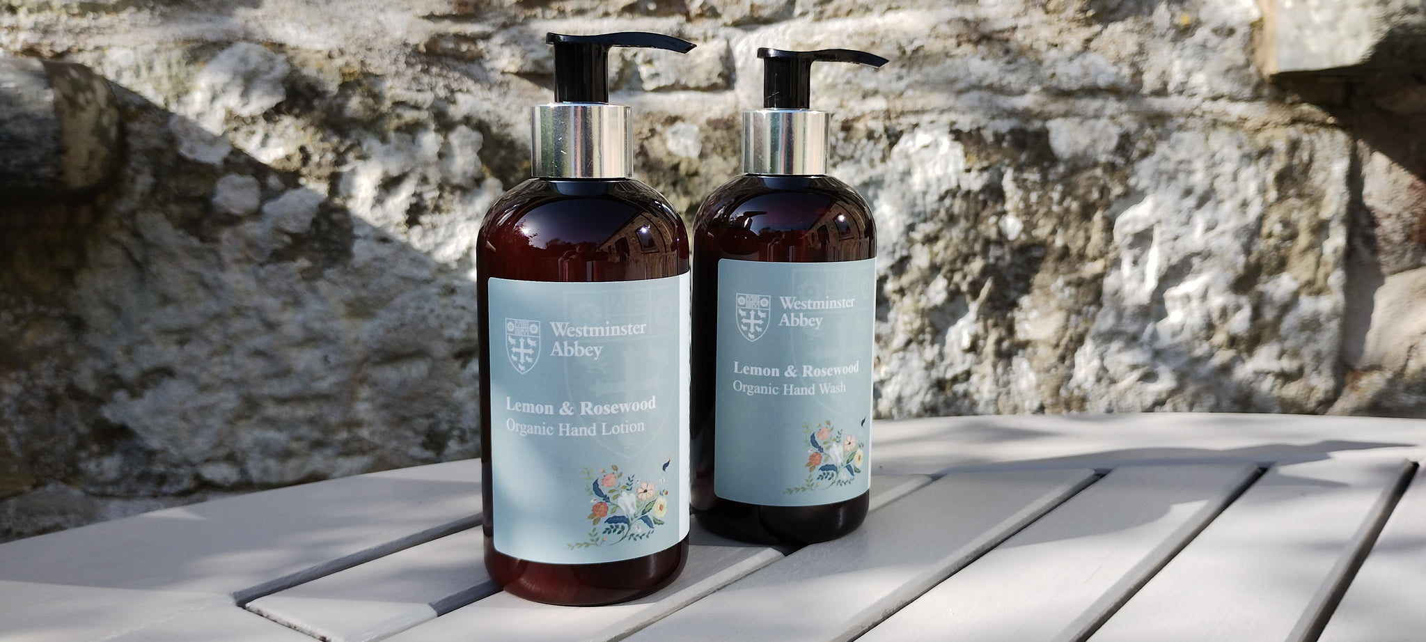 natural hand soap and hand lotion produced for westminster abbey by conscious skincare