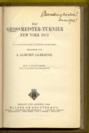 Antique Chess book Alekhine tournaments in New York 1924-27