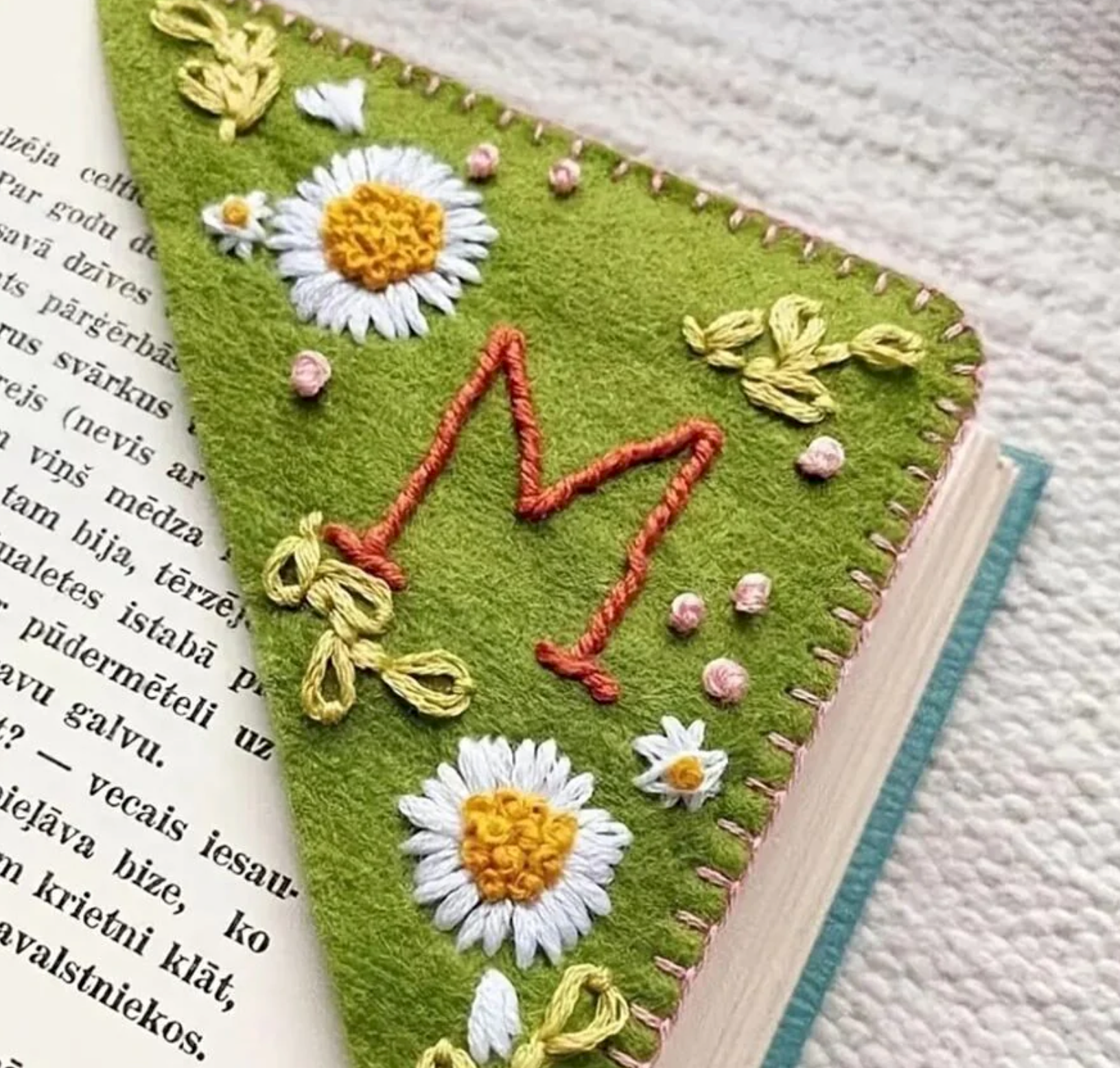 Embroidered Bookmark ships from Canada, the perfect cottagecore Gift!