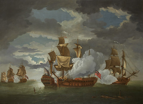 “Action Between the Serapis and Bonhomme Richard” by Richard Paton in 1780.