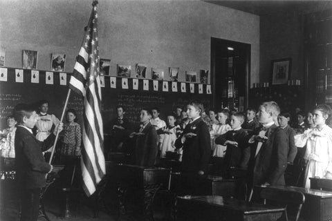 Schoolchildren in 1899 reciting the Pledge of Allegiance. Photographer: Frances Benjamin Johnston.