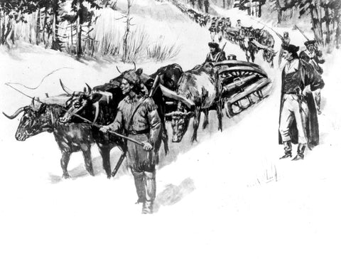Henry Knox transporting artillery to end the Siege of Boston.