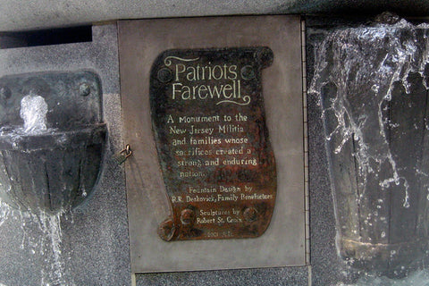 Patriots Farewell Fountain plaque.