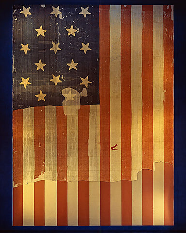 The American Flag that flew over Fort McHenry and inspired Francis Scott Key to write the lyrics that became the Star Spangled Banner.