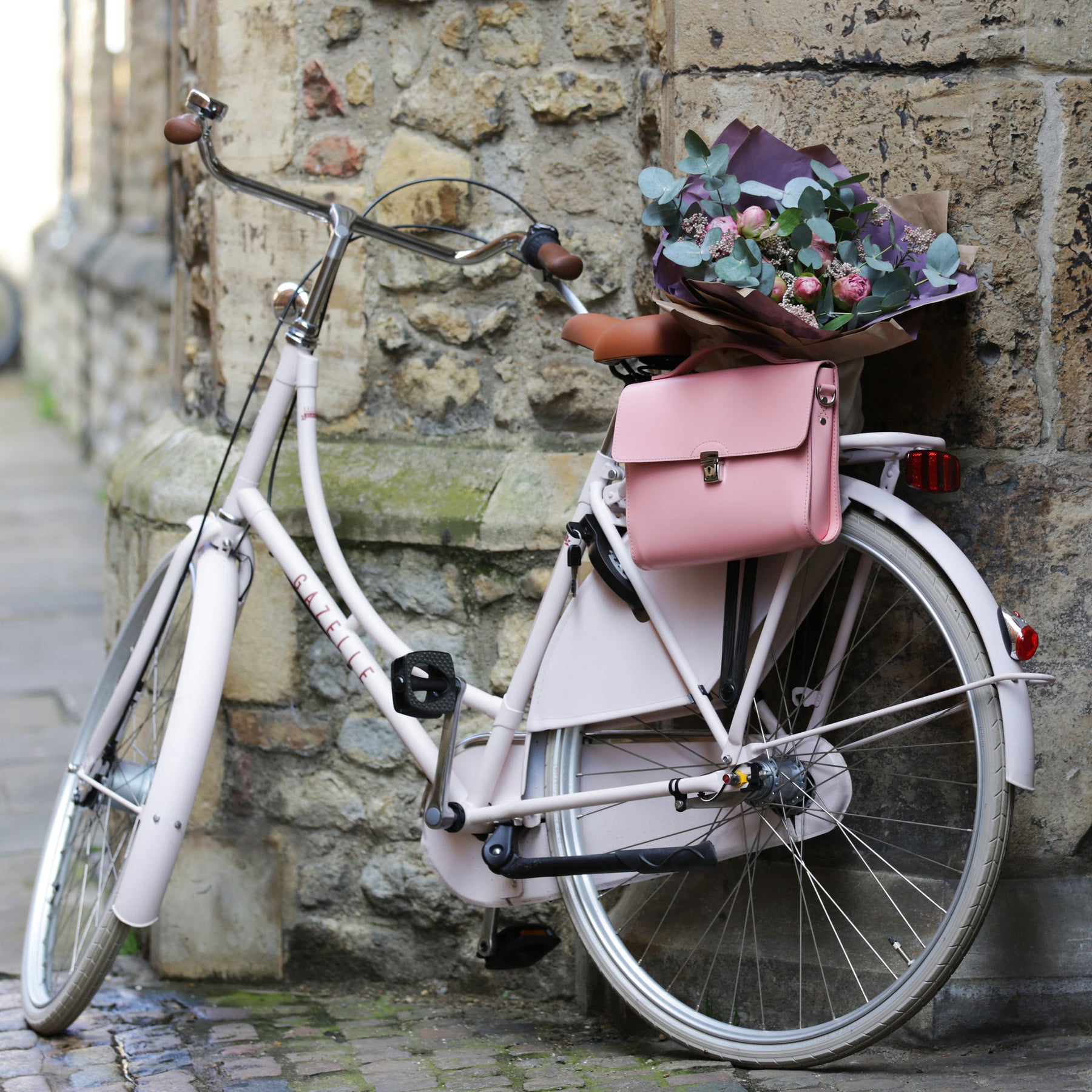 vraag naar Jood Onzeker Pink Leather Crossbody Satchel Bike Bag / Pannier Bag | Pedal & Brass