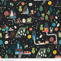 Tiny Treaters Fabric Main Charcoal Glow in the Dark by Jill Howarth for Riley Blake Designs GC10480-CHARCOAL