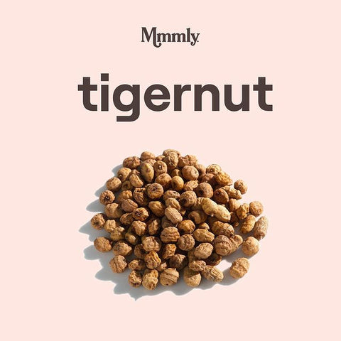 tiger nuts on a light pink background