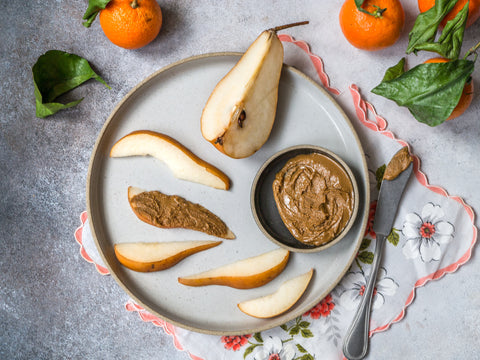 pear and almond butter with sea salt