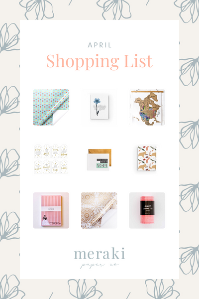 April 2022 Meraki Paper Shopping List