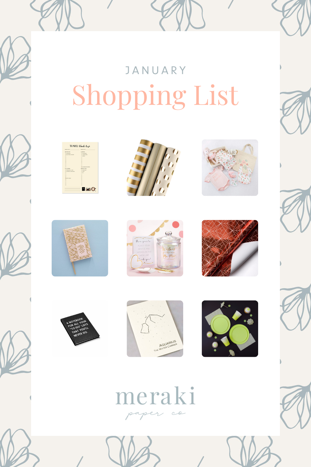 Meraki Paper Shopping List