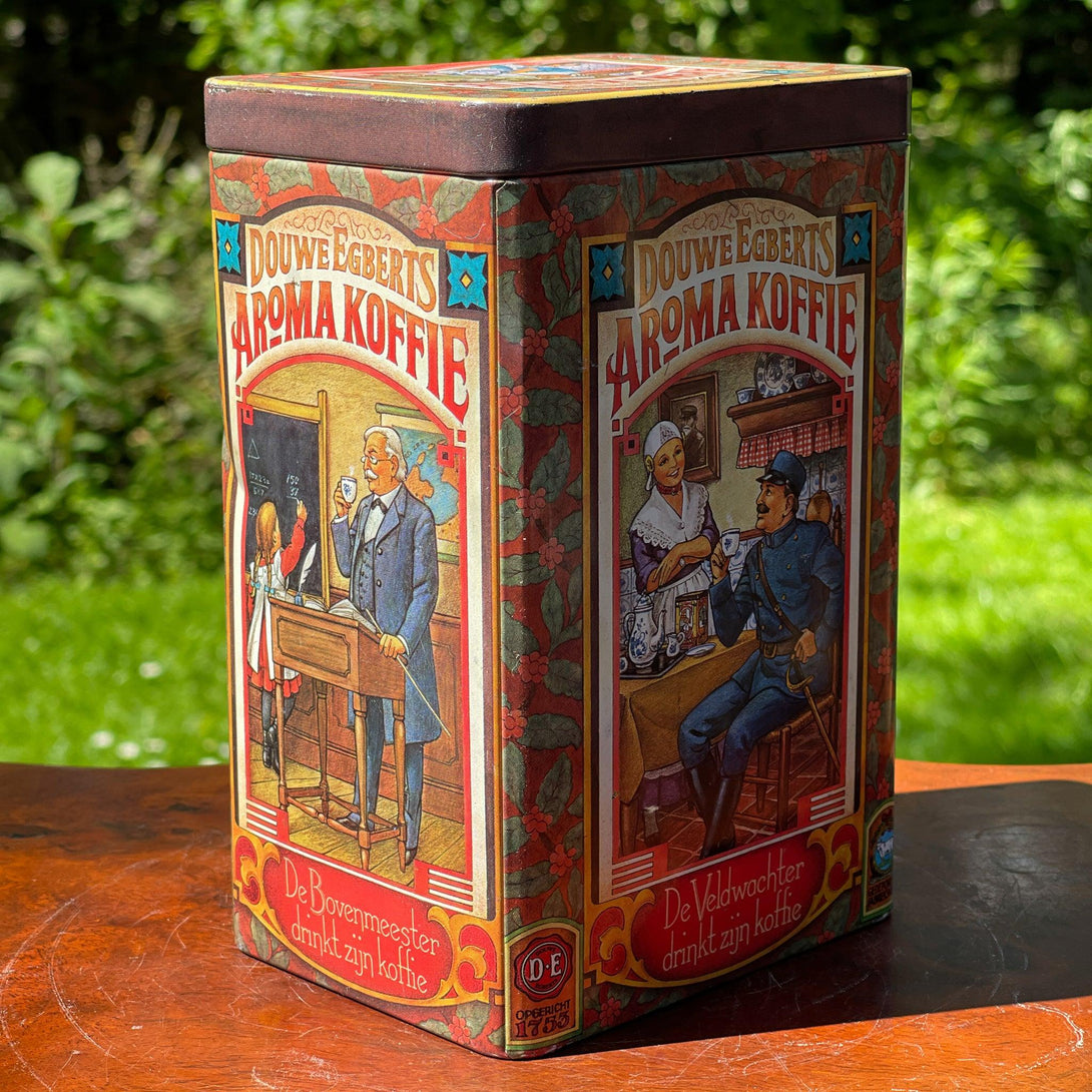 Vintage Douwe Egberts bewaarblik voor aroma koffie - Bamestra Curiosa