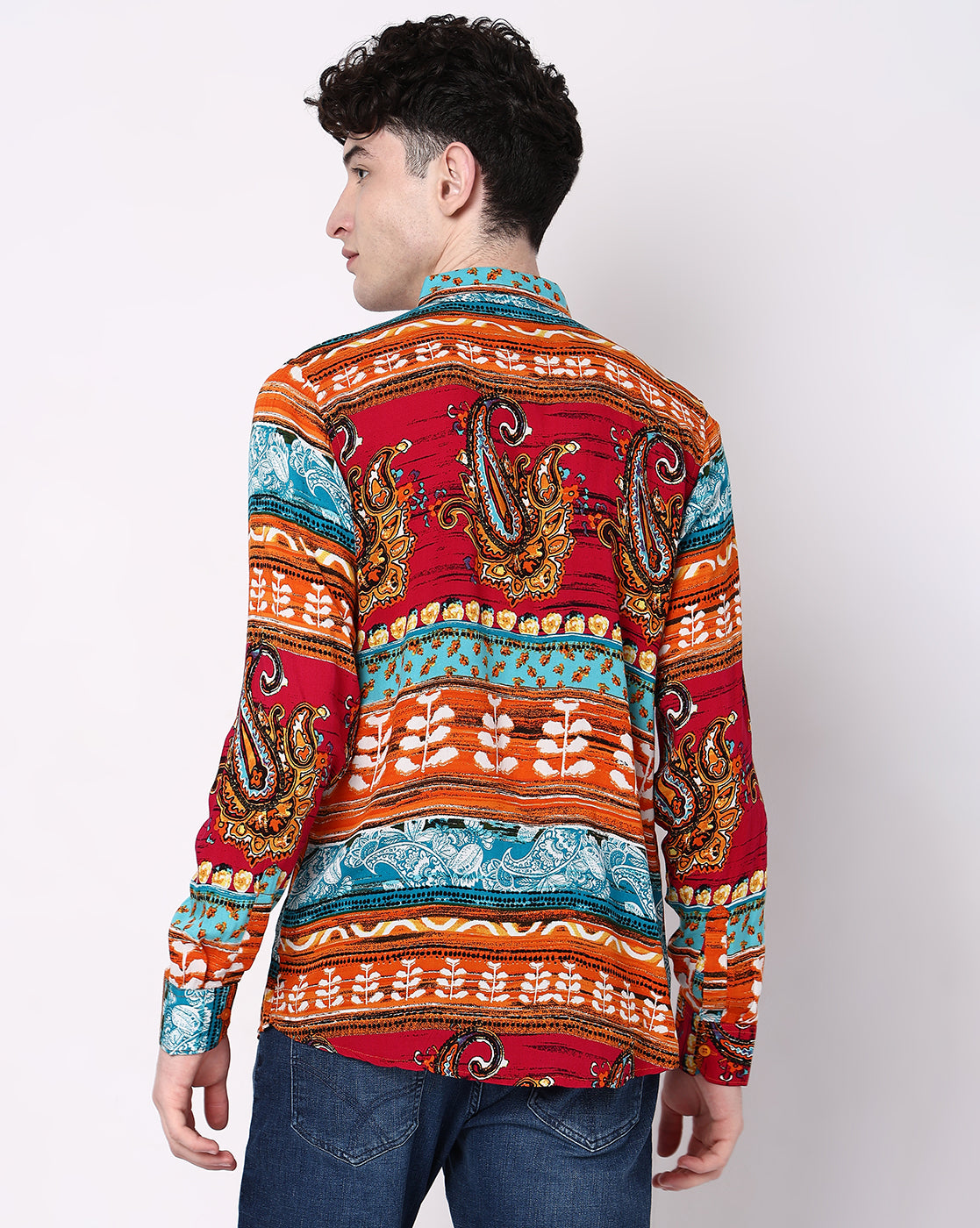 Multicolor Ethnic Printed Casual Full Sleeves Rayon Shirt, EST-LD-103