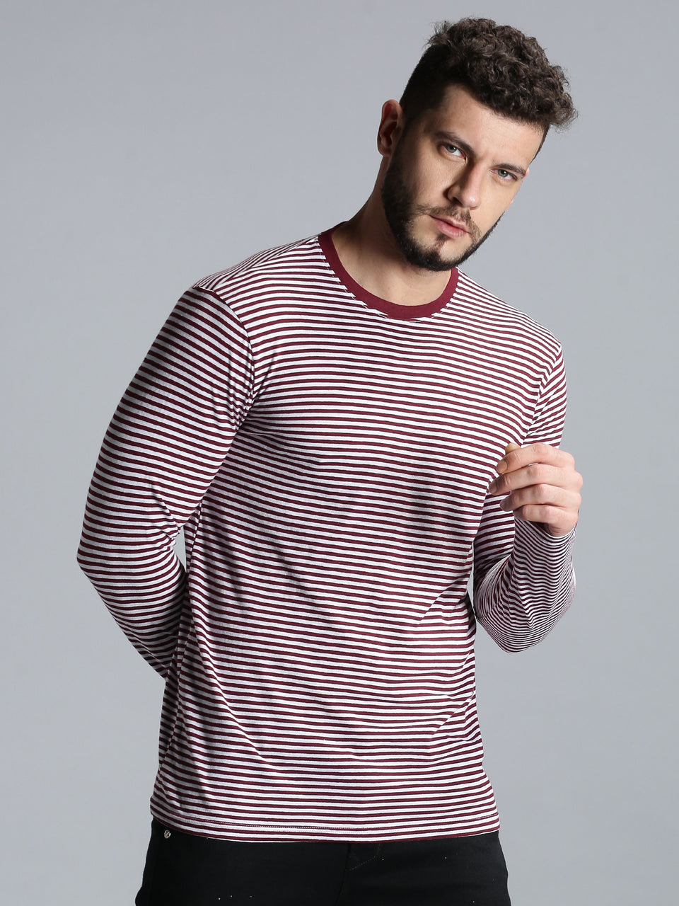 Cotton Mens Full Sleeve T-Shirts, Feature : Easily Washable, Pattern :  Plain at Rs 300 / Piece in Delhi