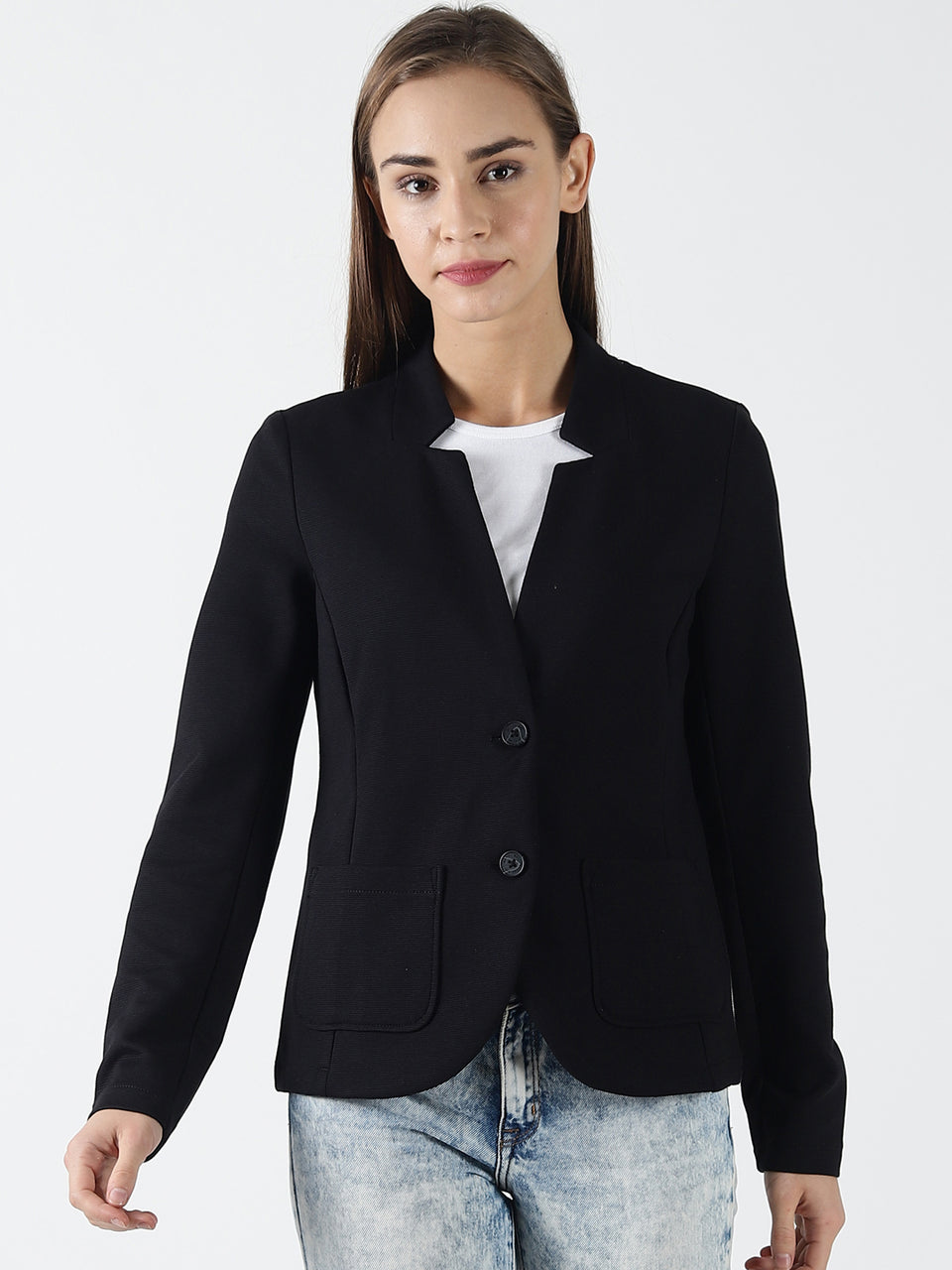 Buy dark black full sleeve solid women's jackets online india -urgear ...