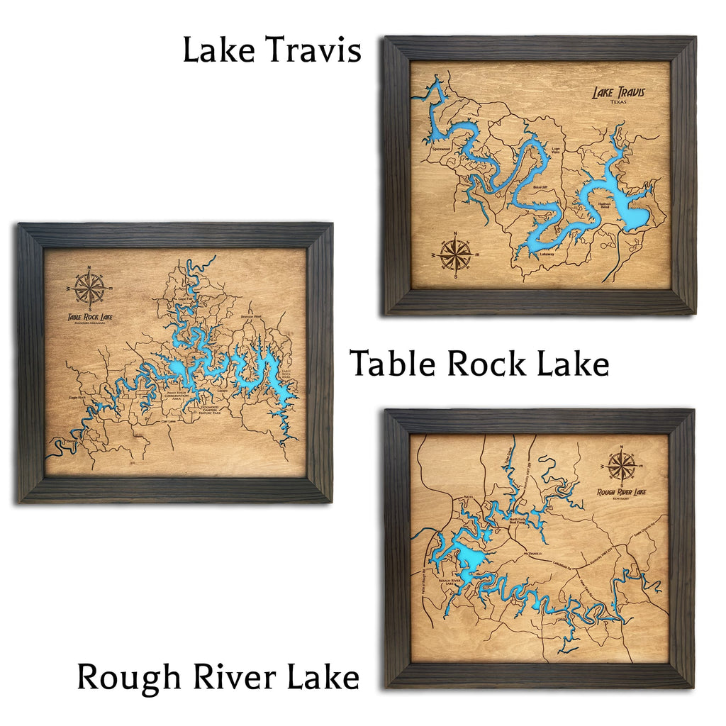 Wooden Lake Map Custom Wood Maps 1586