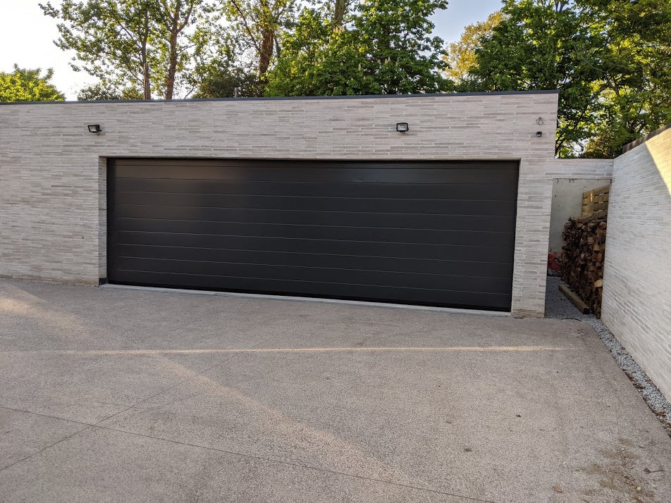 Premium Smooth Sectional Garage Door No Windows Free Installation Outdoor Depo