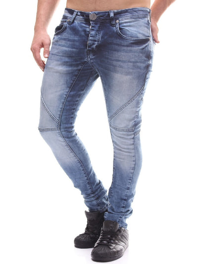 P&V Men Slim Fit Easy Jeans - Blue - FASH STOP
