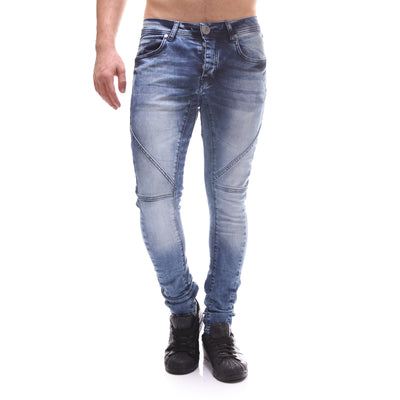 P&V Men Slim Fit Easy Jeans - Blue - FASH STOP