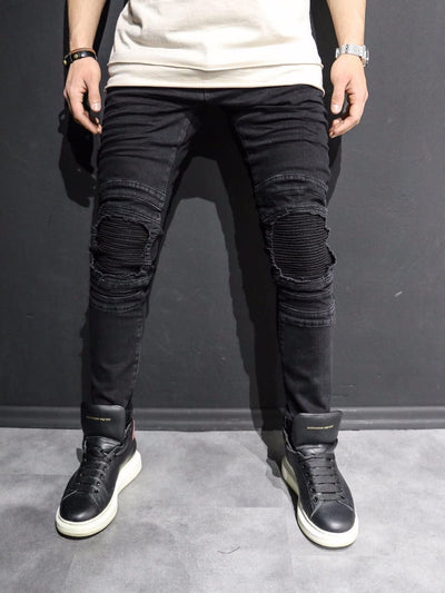 black knee jeans