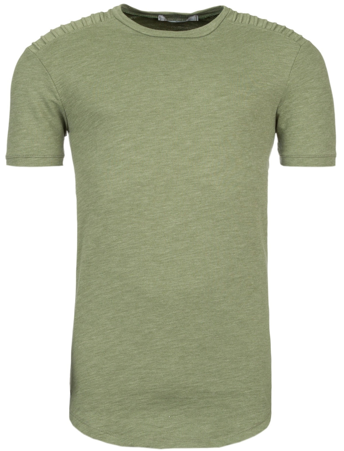 Y&R Men Ribbed Shoulders T-Shirt - Green - FASH STOP