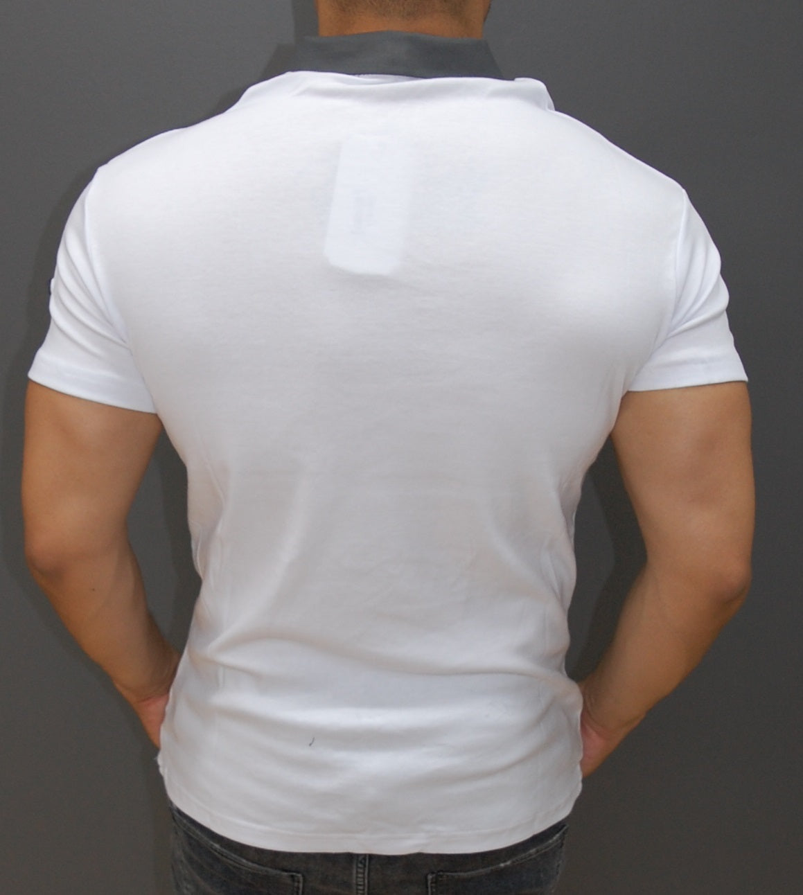 R&R Men Stylish Fused Collar T-Shirt - White - FASH STOP