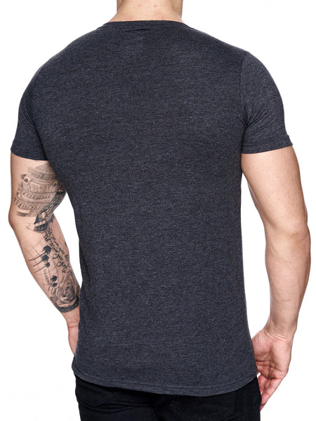 Men Mesh Top Side Zipper T-shirt - Dark Gray