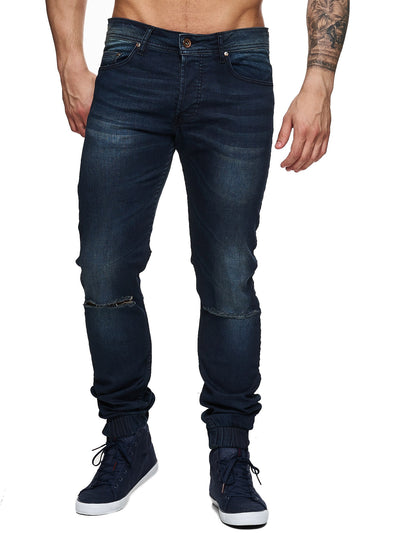 F&S Men Slim Fit Denim Avant Knee Ripped Distressed Jogger Jeans - Dar ...