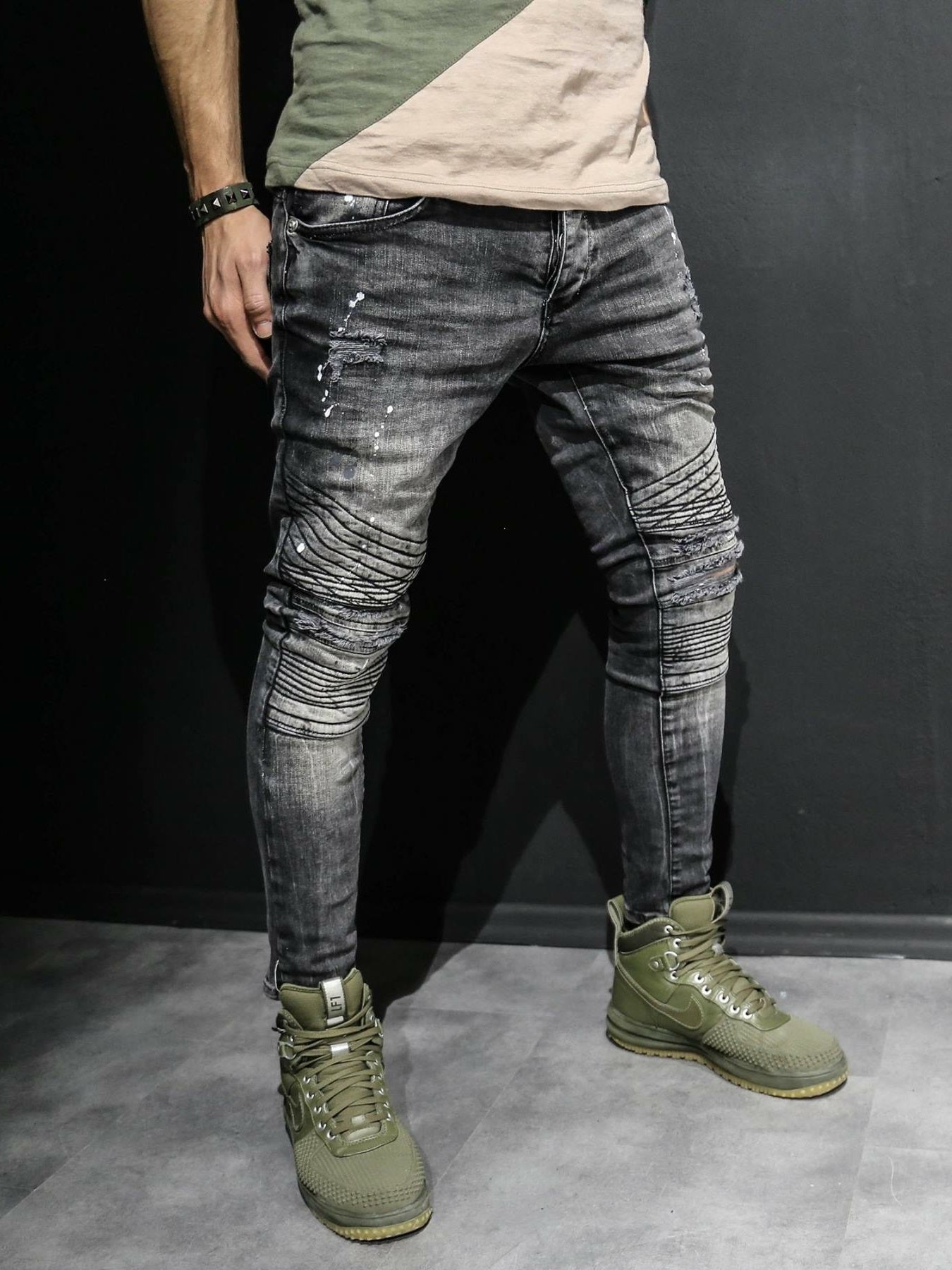 mens skinny short jeans