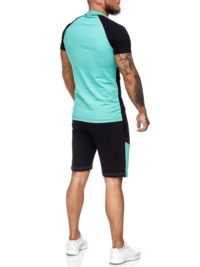 Palu Polo Shirt + Short Ensemble - Black Green X0017C - FASH STOP