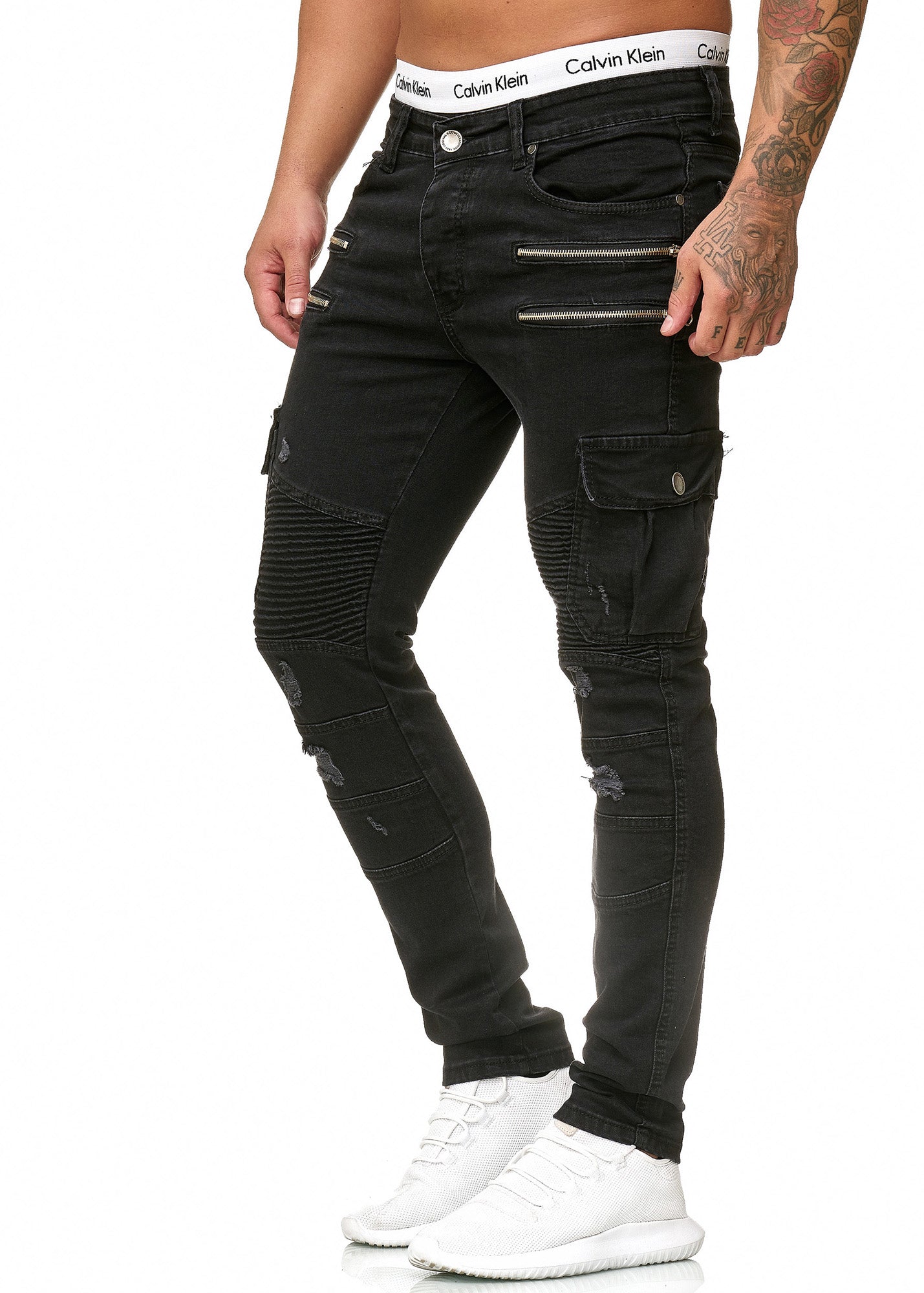 Araf Cargo Biker Jeans - Black X0023B