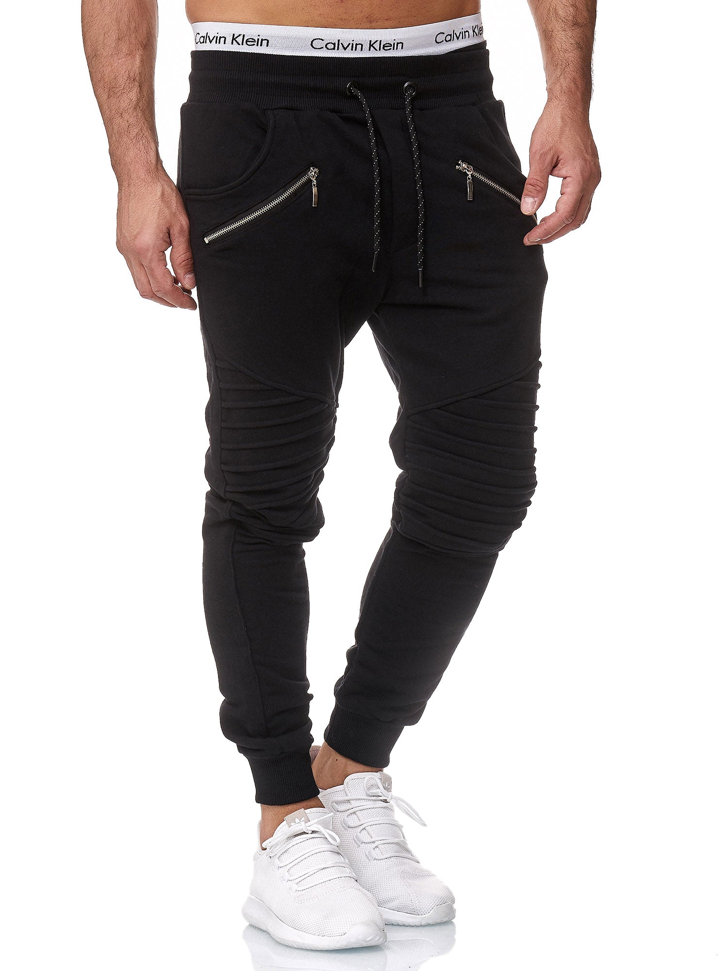 ribbed black joggers