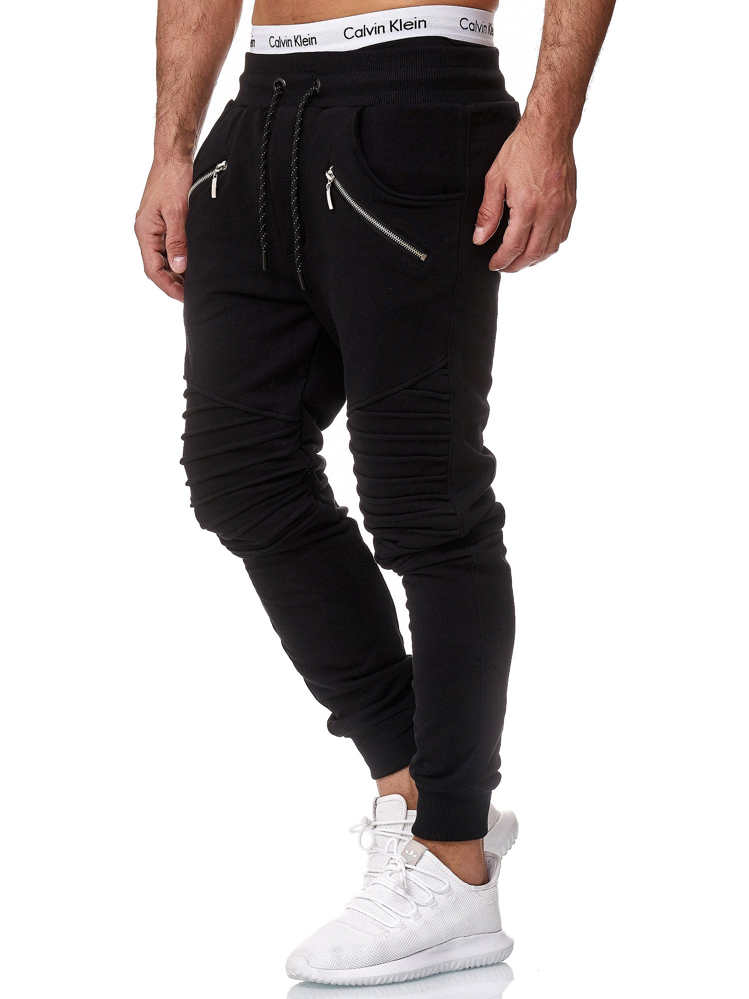 ribbed black joggers